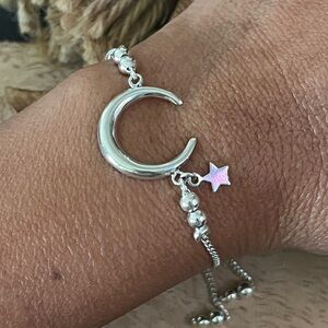 Silver Crescent Moon bracelet